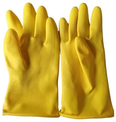 Rubber Hand Gloves, For Construction, Pattern : Plain