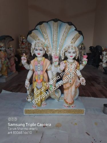 All Printed Marble Vishnu Lakshmi Statue, Packaging Type : Thermocol Box