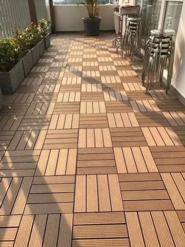 Brown WPC Decking Tiles, For Interior Flooring, Shape : Rectangular