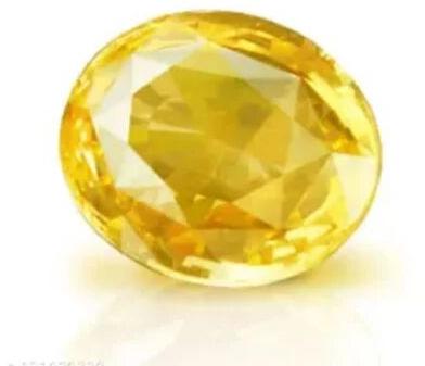Rectangle Oval Yellow Sapphire Gemstone, For Jewellery, Occasion : Astrology