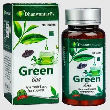 Dhanwantaris Green Tea Tablets, For Diabetes, Packaging Type : Bottle