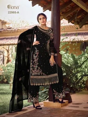 Designer Embroidered Palazzo Suit, Color : Multi Color