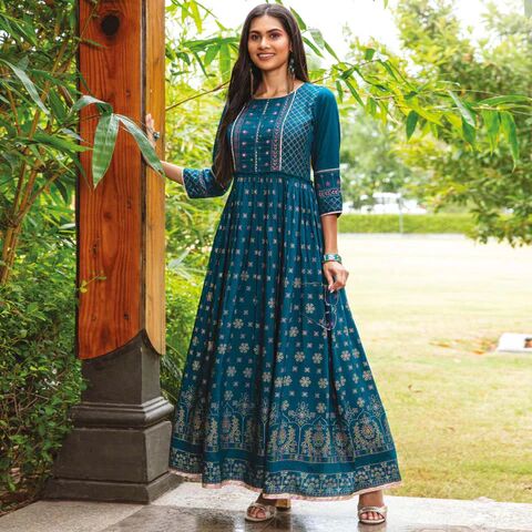 Stitched Cotton Long Kurti, Size : S, M, XL, XXL