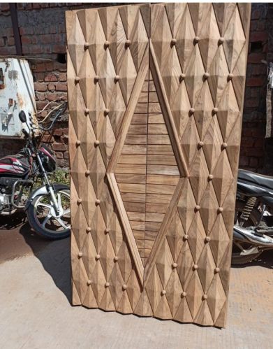 Brown Plain Polished Wooden Burma Teak Wood Doors