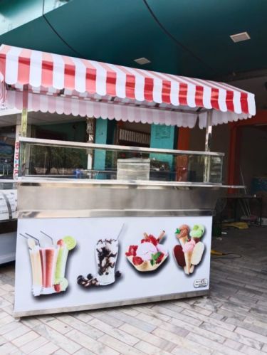 Stainless Steel Electric Fully Automatic Fast Food Display Counter, Color : Silver