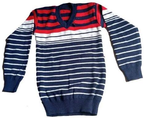 Men Woolen Striped Sweater, Size : Medium