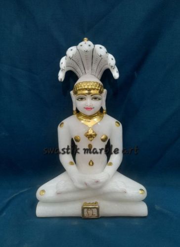 Marble Sankeshwar Parasnath Statue, Size : 9 Inch