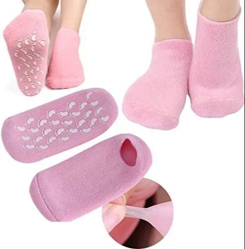 Pink Silicone Gel Heel Pad Socks, Size : 8.66 X 3.74 Inch
