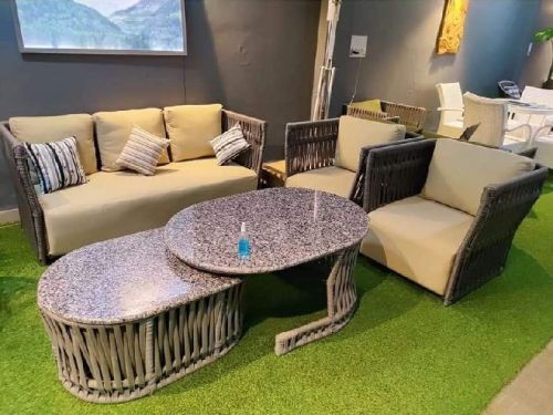 5 Seater Rope Sofa Set With Central Table