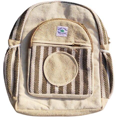 Mankib Brown Hemp Dori Backapck, For Travel Use, Size : 16x14inch
