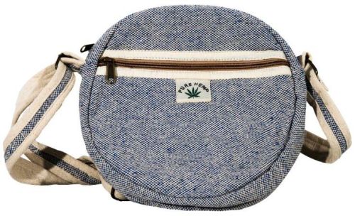 Blue Mankib Hemp Side Round Bag, For Travel Use, Size : 9*9