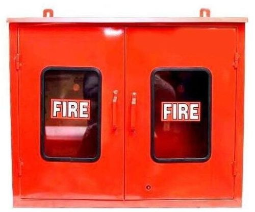 FRP DOUBLE DOOR HOSE BOX, For Fire Protection, Color : RED