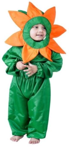 Kids Sunflower Jumpsuit Costume With Cap