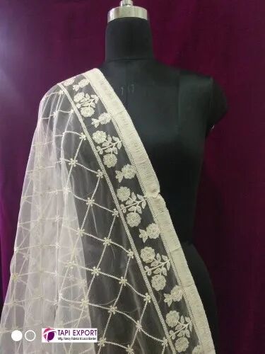 Nett Embroidered Net Dupatta, Pattern : Embroidery