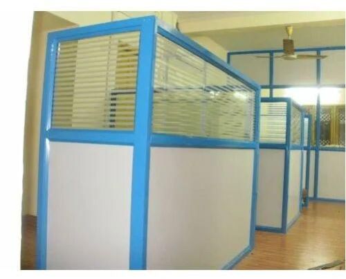 Glass Aluminium Office Cabin, Color : White Blue
