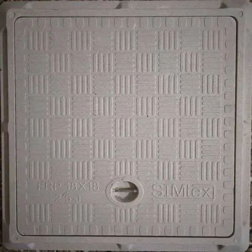 Full Floor (Square) FRP Manhole Cover, Color : White