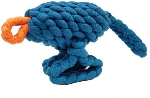 Animal Jute Dog Toy (blue), Technics : Handmade