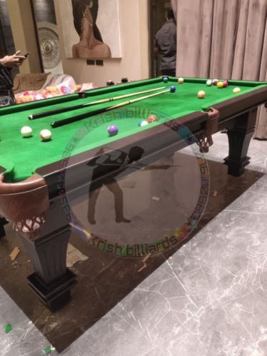 Natural Wooden Polished Pool Table, For Playing Use, Feature : Colorful, Fine Finishing, Stylish