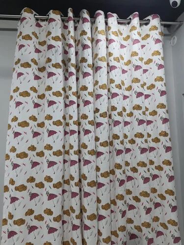 Hand Block Curtains, Color : White Base