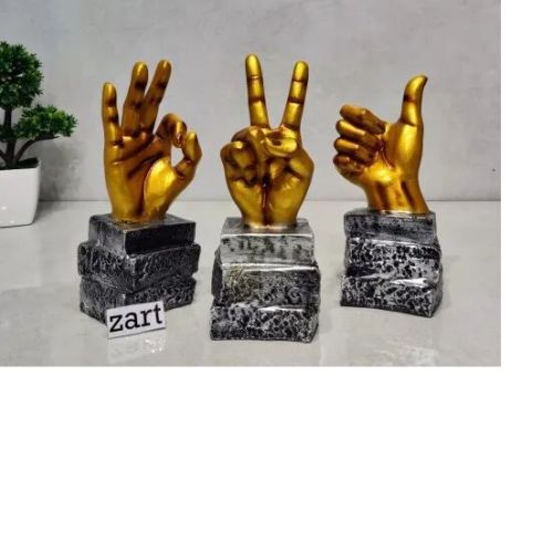 Polyresin Hand Sign Showpiece, For Decorative