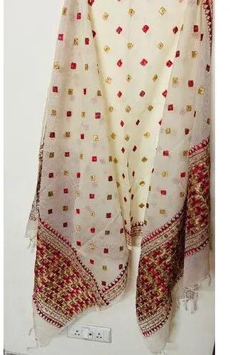 Kota Net Embroidered Phulkari Dupatta, Width : 1.10 Meter