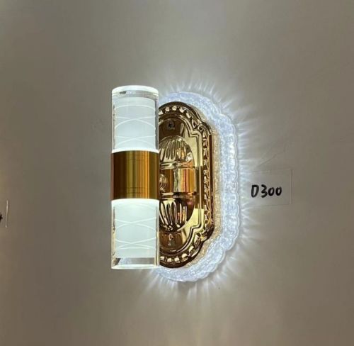 Round Glass With Brass Fitting LED d-300 Designer Wall Light, For Decoration, Home, Hotel, Mall, Power Consumption : 2W-5W