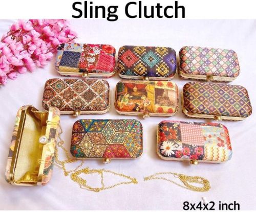 Printed Clutch Bags, Shape : Rectangular