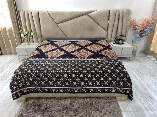 Floral Geomatric Ketostics Flannel Bedsheet, Color : Mix
