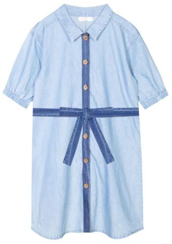 Girls Light Blue Denim Shirt Dress