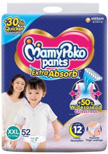 MamyPoko Pants Extra Absorb Diapers 52 Count, 15-25 Kg