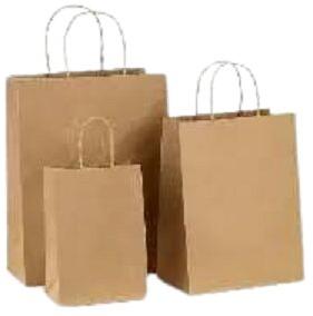 Brown Paper Bags, For Gift Packaging, Shopping, Technics : Machine Made