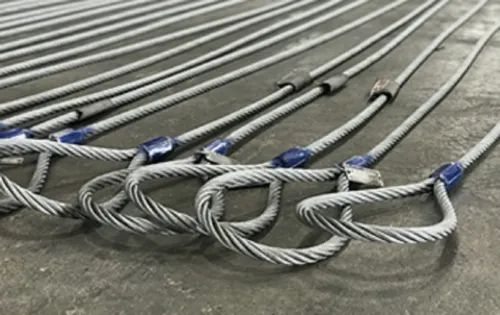 Silver Mild Steel Wire Rope Lifting Sling, Length : Requirement