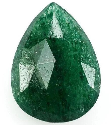 Non Polished Green Briolette Gemstone, Size : 0-10mm, 10-20mm, 20-30mm, 30-40mm