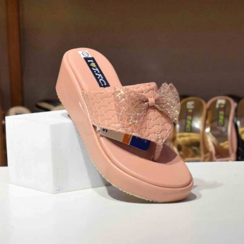 Ladies Flat Slippers Bow Shape, Outsole Material : Sheet
