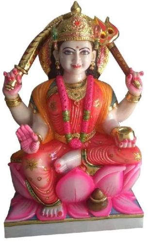 Marble Santoshi Maa Statue, For Temple, Gifting, Pattern : Plain, Printed