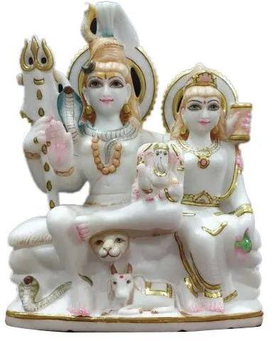Marble Shiv Parivar Statue, For Temple, Gifting, Pattern : Plain, Printed