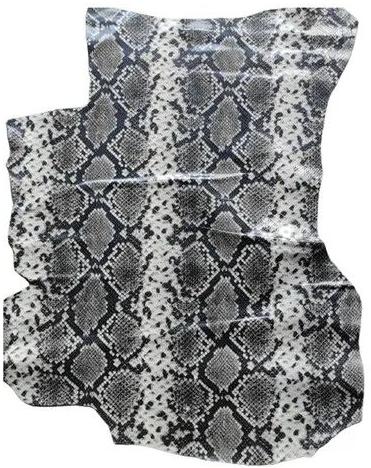 Snake Print Leather, Color : Black, White Grey