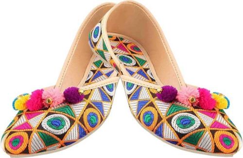 Embroidered Silicone Rubber Synthetic Leather Ethnic Rajasthani Handmade Jutti, Gender : Female