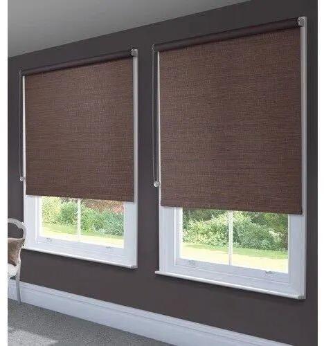 PVC Window Roller Blind, Color : Brown