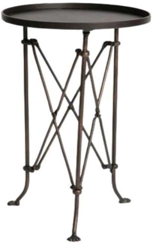 Plain Polished Iron Round Table, Color : Black