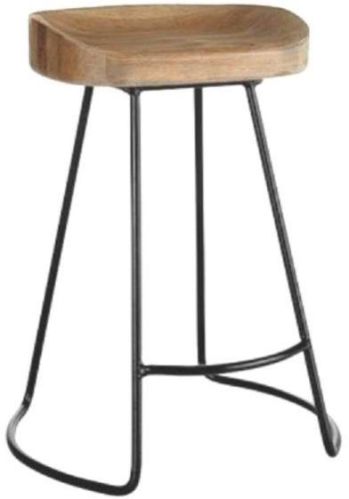 Brown MAH070 Wooden Iron Stool, For Bar, Size : 40 X 40 X 75 CM