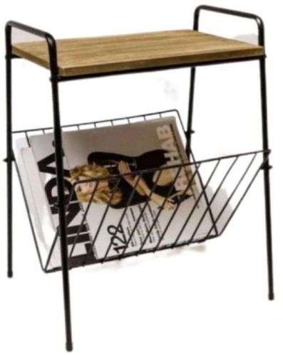 Polished Wooden Iron Magazine Rack, Size : 50 X 30 X 55 CM