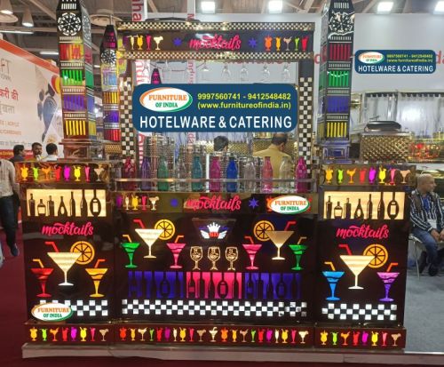 Non Polished Stainless Steel Mocktails Counter Setup, For Bar Use, Pattern : Plain