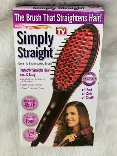 Black Red ABS Hair Straightener Brush