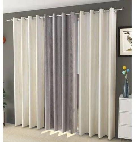 Plain Polyester Curtains, Length : 7 Feet