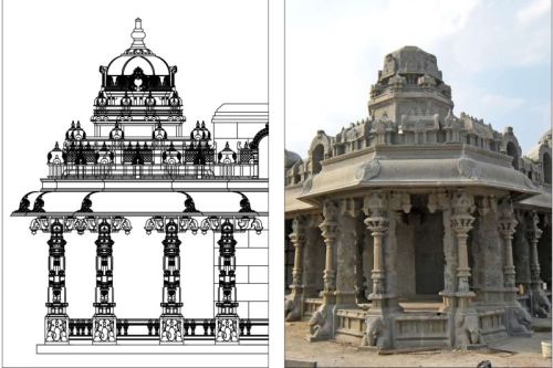 Silakriti Building Granite Mandap, For Temple Construction, Size : 10-20 Feet