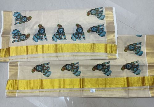 Handloom Sarees Excusitely Worked With Mural Effects .