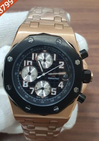 Audemars Piguet Royal Oak Offshore Black Dial Rose Gold Chronograph Watch