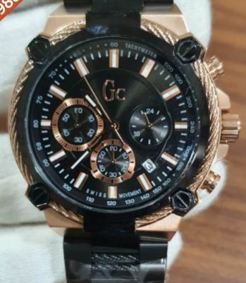 G C Spirit Chronograph Rose Gold Bazel Full Black Watch