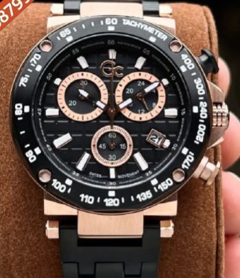 Chronograph Rose Gold Black Dial Men Watch